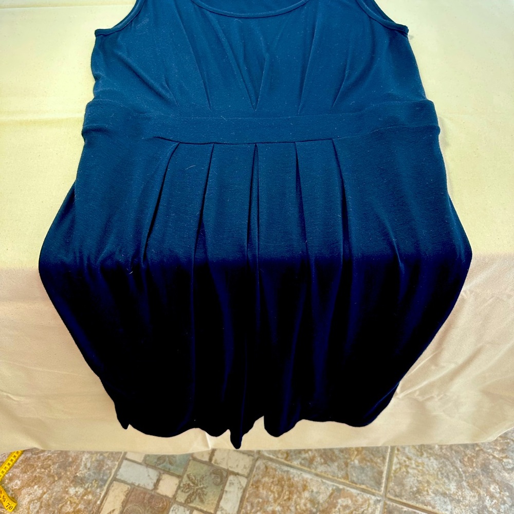 LOFT Black Pleated Tank Top